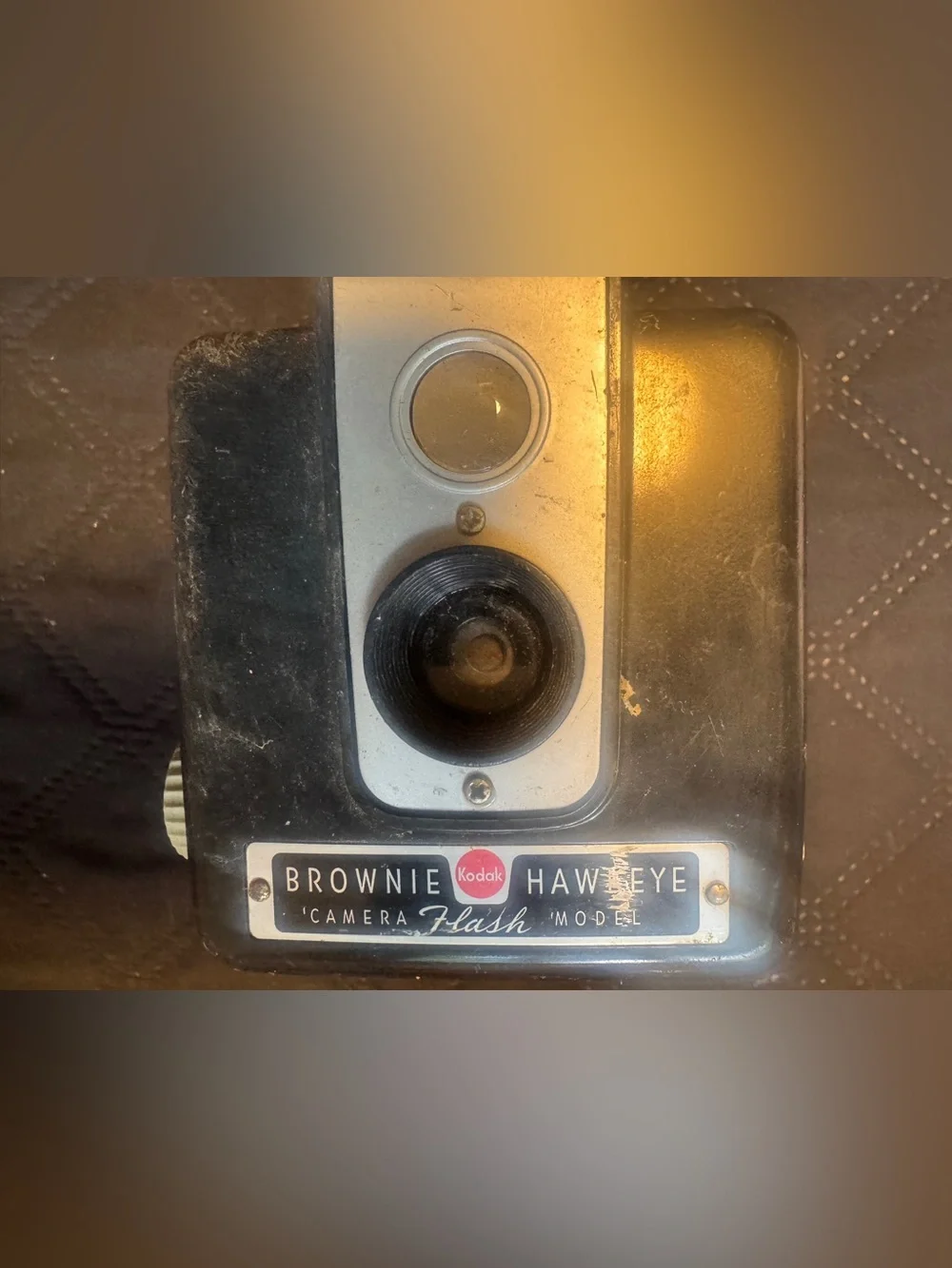 Vintage Kodak Brownie Hawkeye Flash Camera - Black & Silver for decoration parts